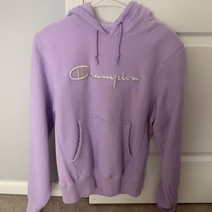 This is a purple champion hoodie.